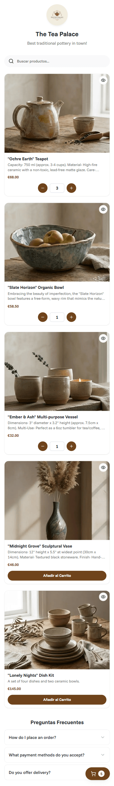 The Tea Palace catalogue